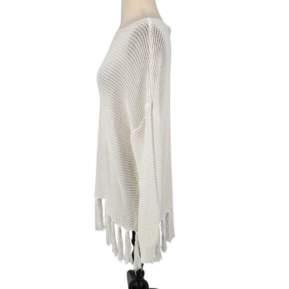 SALE Miss Sparkling Open Knit Crochette Summer Beach Cover Tassel Hem XL - Picture 3 of 6